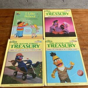 Vintage Seasame Street Books Volume 13,14,15 & I Like School